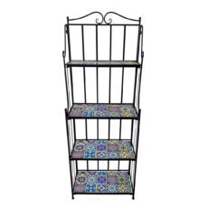 5029936998019 1 Marrakesh Mosaic 4 Tier Metal Garden Shelf.jpg